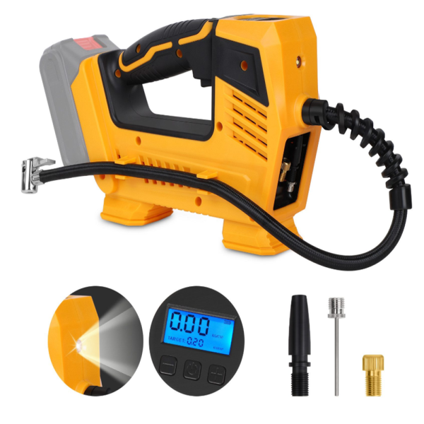 Flinke 48V akkumulátoros autókompresszor – 150 PSI hordozható légpumpa LED világítással, multifunkciós adapterrel és flexibilis tömlővel FK8049 (BBA)