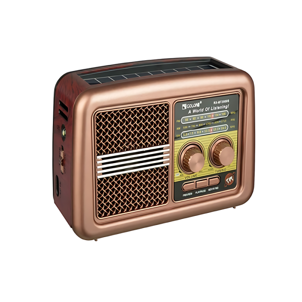 GOLON vintage stílusú napelemes rádió – Bluetooth, USB, hordozható kivitel RX-BT3600S (BBD)