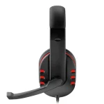Gamer fejhallgató mikrofonnal - kényelmes, műbőr borítású, összehajtható - fekete, piros (BBV) (BBD)