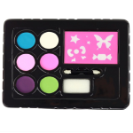 Gyerek kreatív arcfestő készlet – 6 élénk szín + sablonok a tökéletes játékhoz - választható fiús vagy lányos mintával J-4012 (BBJ)