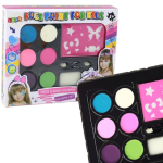 Gyerek kreatív arcfestő készlet – 6 élénk szín + sablonok a tökéletes játékhoz - választható fiús vagy lányos mintával J-4012 (BBJ)