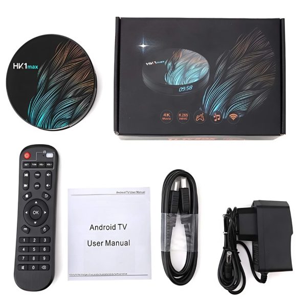 HK1 Max Smart Ultra HD TV Box – 8K Android 9.0 TV Okosító, 4GB RAM, 64GB ROM (BBV)