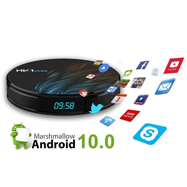 HK1 Max Smart Ultra HD TV Box – 8K Android 9.0 TV Okosító, 4GB RAM, 64GB ROM (BBV)