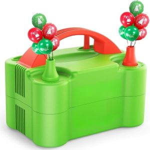 Hordozható elektromos léggömbpumpa – kettős fúvókás 110V, 600W -os partidekorációhoz, esküvőhöz, születésnaphoz (BBKM)