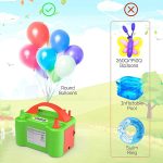 Hordozható elektromos léggömbpumpa – kettős fúvókás 110V, 600W -os partidekorációhoz, esküvőhöz, születésnaphoz (BBKM)