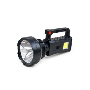 Hordozható fekete zseblámpa USB töltéssel – energiatakarékos LED fényforrás töltöttségjelzővel TY-839 (BBJH)