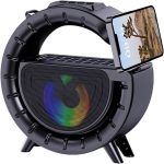 Innovatív hordozható napelemes vezeték nélküli Bluetooth hangszóró lámpával és praktikus vállra akasztható pánttal DV-800 (BBV)