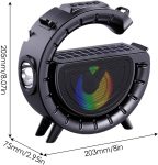 Innovatív hordozható napelemes vezeték nélküli Bluetooth hangszóró lámpával és praktikus vállra akasztható pánttal DV-800 (BBV)