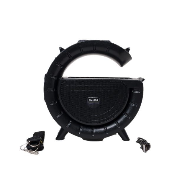 Innovatív hordozható napelemes vezeték nélküli Bluetooth hangszóró lámpával és praktikus vállra akasztható pánttal DV-800 (BBV)