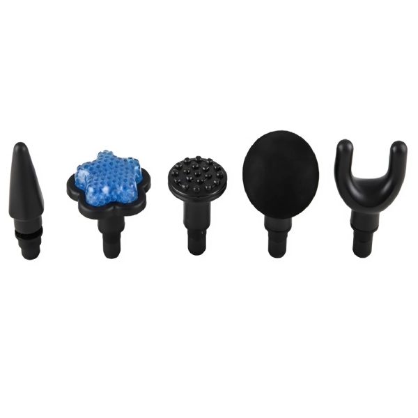 Intenzív kézi akkumulátoros izommasszírozó – 8 sebességfokozat és 5 darab masszázsfejjel a fájdalom enyhítésére (BBV)