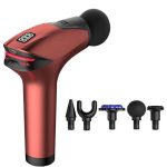 Intenzív kézi akkumulátoros izommasszírozó – 8 sebességfokozat és 5 darab masszázsfejjel a fájdalom enyhítésére (BBV)