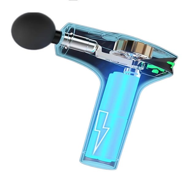 Intenzív kézi akkumulátoros izommasszírozó – 8 sebességfokozat és 5 darab masszázsfejjel a fájdalom enyhítésére (BBV)