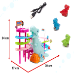 Interaktív dinoszauruszos játékpálya gyerekeknek – zenélő, színes elektromos pálya dinoszaurusz figurákkal 616-70 (BBJ)