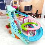 Interaktív dinoszauruszos játékpálya gyerekeknek – zenélő, színes elektromos pálya dinoszaurusz figurákkal 616-70 (BBJ)