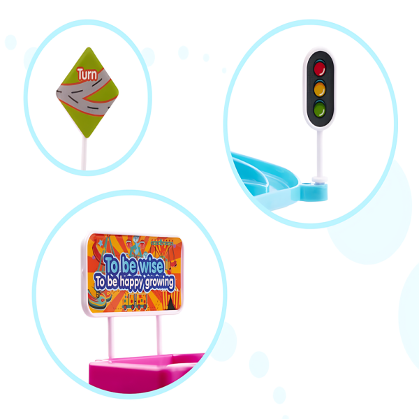 Interaktív dinoszauruszos játékpálya gyerekeknek – zenélő, színes elektromos pálya dinoszaurusz figurákkal 616-70 (BBJ)