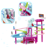 Interaktív dinoszauruszos játékpálya gyerekeknek – zenélő, színes elektromos pálya dinoszaurusz figurákkal 616-70 (BBJ)