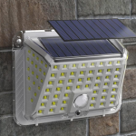 Jortan kültéri napelemes lámpa – 90 LED, mozgásérzékelő, átlátszó burával (THM)