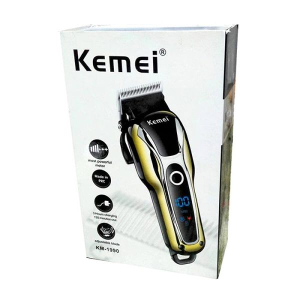 Kemei KM-1990 professzionális akkumulátoros hajvágó - 5 féle hosszúságban állítható - 220V (BBD)