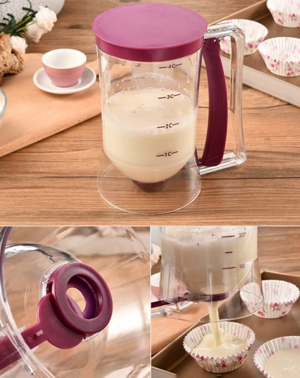 Kézi tészta adagoló gép, 900ml - gofrihoz, muffinhoz, palacsintákhoz, süteményekhez (BBV)