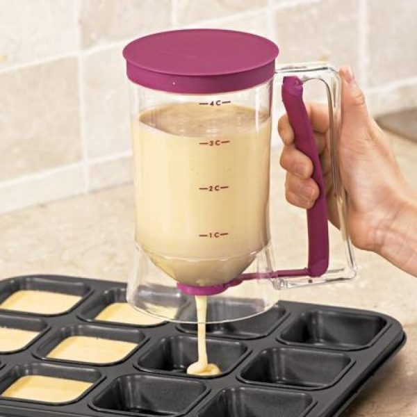 Kézi tészta adagoló gép, 900ml - gofrihoz, muffinhoz, palacsintákhoz, süteményekhez (BBV)