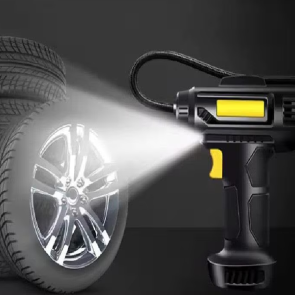 Kompakt analóg akkumulátoros autókompresszor – szivargyújtó tápellátás 10 bar nyomás, 12V motor 18 liter/perc levegőkapacitás (BBJH)