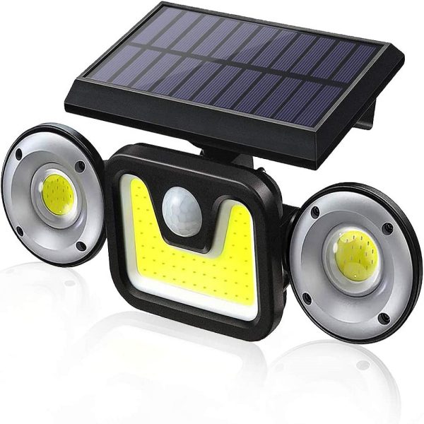 JY-1729 kültéri napelemes falilámpa 54 COB LED-del - vízálló, mozgásérzékelős szolár lámpa (BBV)