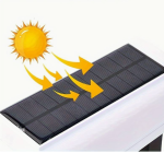 Kültéri solar napelemes mozgásérzékelős 77 LED-es lámpa és álkamera táviránytóval QG-T08 (BBL)