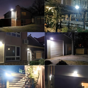 Kültéri solar napelemes mozgásérzékelős 77 LED-es lámpa és álkamera táviránytóval 3