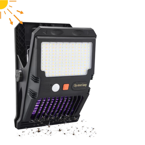 Kültéri napelemes LED lámpa mozgásérzékelővel és szúnyogriasztó fénnyel – sokoldalú rögzítési lehetőségekkel W7105-1 (BBD)