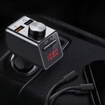LCD kijelzős autós Bluetooth FM transzmitter - zenelejátszó, kihangosító és töltő Q18S (BBV)