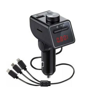 LCD kijelzős autós Bluetooth FM transzmitter - zenelejátszó, kihangosító és töltő Q18S (BBV)