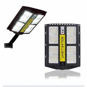 LED-es, napelemes, távirányítós utcai világítás, fény-, és mozgásérzékelős udvari lámpa, 800W (BBV)