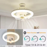 LED mennyezeti ventilátor – 26 cm, E27 foglalat, távirányítóval, 3 sebesség fokozattal, 360° -os forgás 48W (BBJH)
