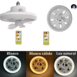 LED mennyezeti ventilátor – 26 cm, E27 foglalat, távirányítóval, 3 sebesség fokozattal, 360° -os forgás 48W (BBJH)