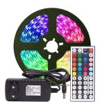Színváltós 5050 RGB LED szalag szett – 5 méter, 44 gombos távirányítóval (BBV)