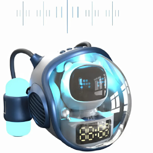 M60 Intelligens Space Astronauta vezeték nélküli akkumulátoros hangszó ébresztőóra RGB lámpával (BBD) (FX)