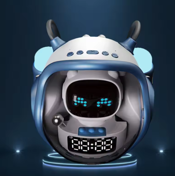 M60 Intelligens Space Astronauta vezeték nélküli akkumulátoros hangszó ébresztőóra RGB lámpával (BBD) (FX)