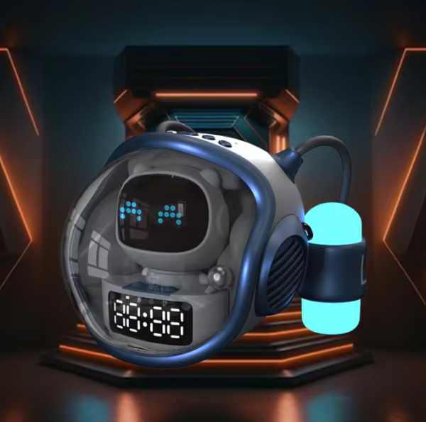 M60 Intelligens Space Astronauta vezeték nélküli akkumulátoros hangszó ébresztőóra RGB lámpával (BBD) (FX)
