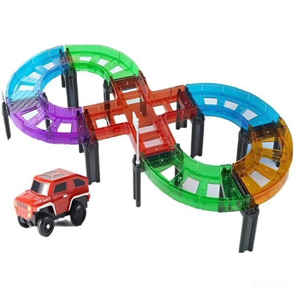 Mágneses építőkocka készlet gyerekeknek – autópálya építő játék 26 részes G001 (BBJ)