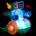 Mechanikus interaktív fogaskerék robot színes világító zenés lámpás játék kicsiknek (BBJ)