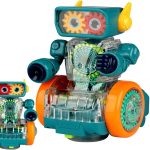 Mechanikus interaktív fogaskerék robot színes világító zenés lámpás játék kicsiknek (BBJ)