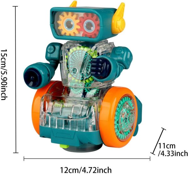 Mechanikus interaktív fogaskerék robot színes világító zenés lámpás játék kicsiknek (BBJ)