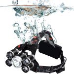 Nagy fényerejű fejlámpa 5 x T6 CREE leddel / akkumulátorral - állítható pántokkal, 4 világítási móddal (BBL)