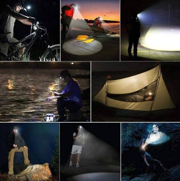 Nagy fényerejű fejlámpa 5 x T6 CREE leddel / akkumulátorral - állítható pántokkal, 4 világítási móddal (BBL)