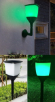 Napelemes RGB LED kerti lámpa 3 az 1-ben - Leszúrható vagy felszerelhető, beépített alkonykapcsolóval (BBV)