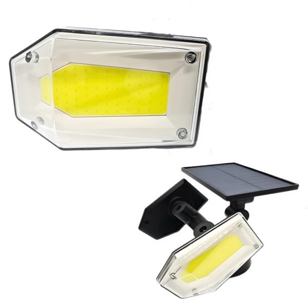 Napelemes mozgásérzékelős 130 COB LED kültéri lámpa – 21 x 3 x 7 cm (BBV)