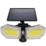 Napelemes mozgásérzékelős 130 COB LED kültéri lámpa – 21 x 3 x 7 cm (BBV)
