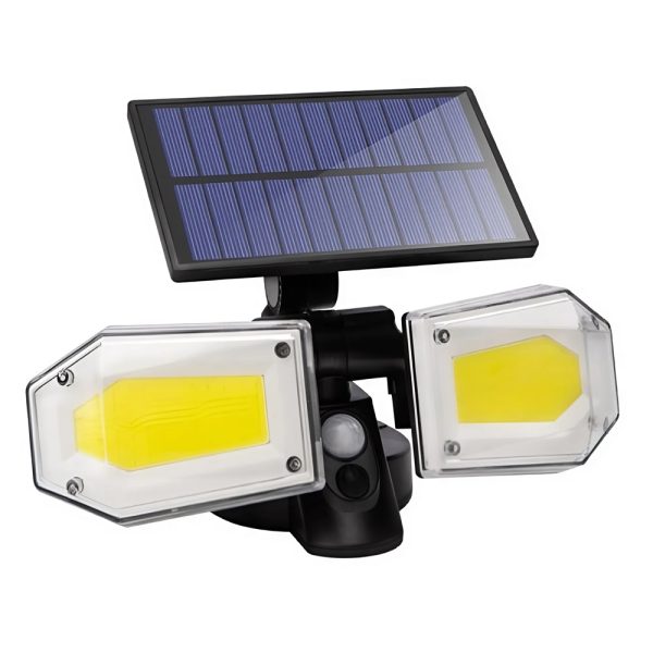 Napelemes mozgásérzékelős 130 COB LED kültéri lámpa – 21 x 3 x 7 cm (BBV)