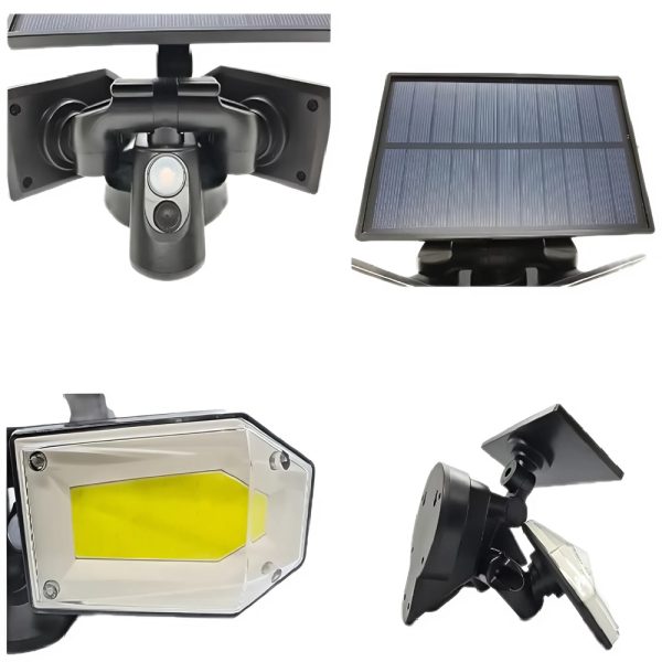 Napelemes mozgásérzékelős 130 COB LED kültéri lámpa – 21 x 3 x 7 cm (BBV)