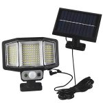 Napelemes, 161 LED-es mozgás- és fényérzékelős lámpa – 3 üzemmód, 2400mAh akkumulátor külön álló napelemmel (BBV)